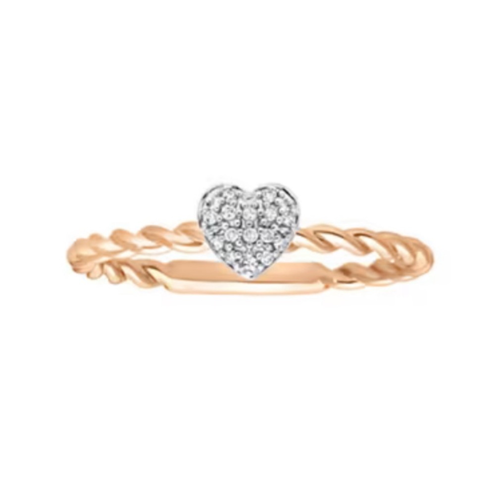 Rose Gold Diamond Heart Shaped Ring 💍 ✨